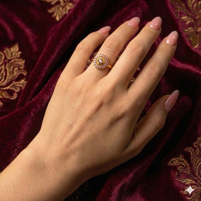 ADJUSTABLE RING  WHITE PREMIUM FLOWER (AR011)