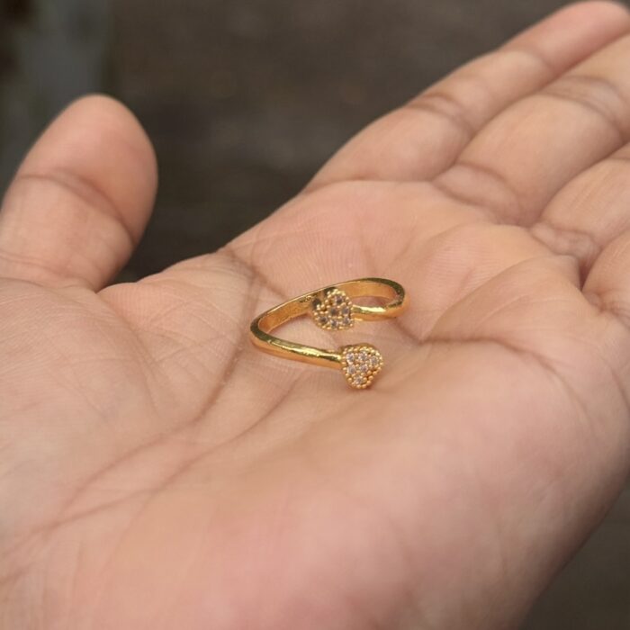 ADJUSTABLE RING  2  WHITE HEART (AR010)