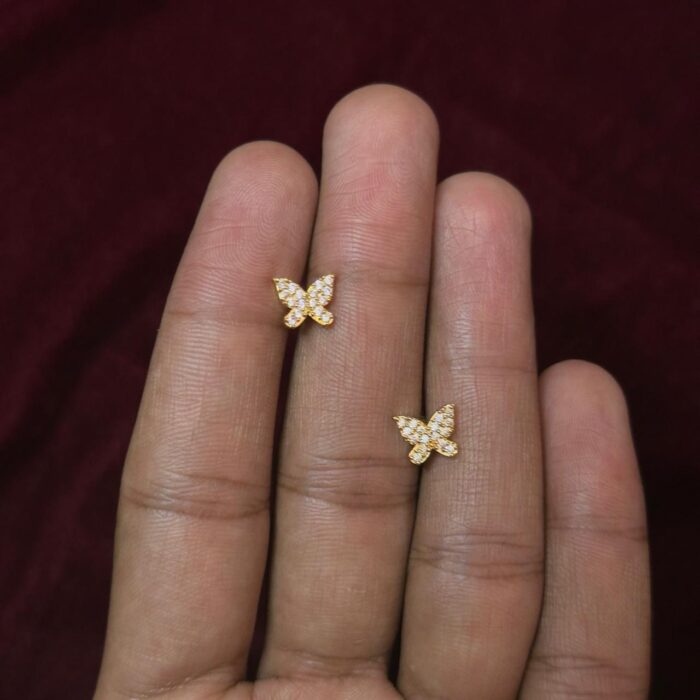 DIAMOND REPLICA BUTTERFLY  STUD/ NOSE PIN  (STD023)