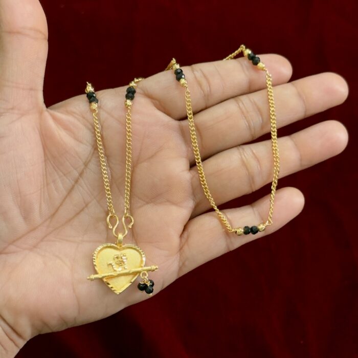 18 INCH KARIMANI CHAIN WITH FLUTE THALI - BANSURI