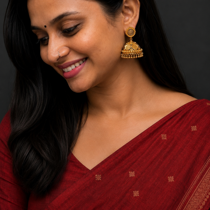 PREMIUM GOLD PLATED TRADITIONAL KASHU JHUMKHA (JK011)