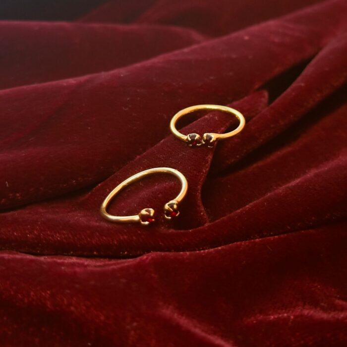 GOLD PLATED MEROON 2 STONE  MINCHI(MI003)