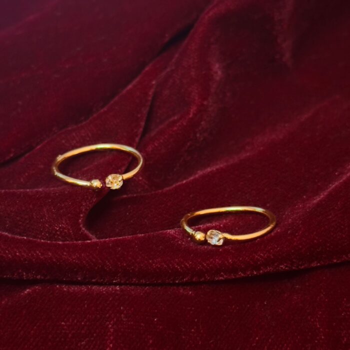 GOLD PLATED WHITE SINGLE STONE MINCHI (MI007)