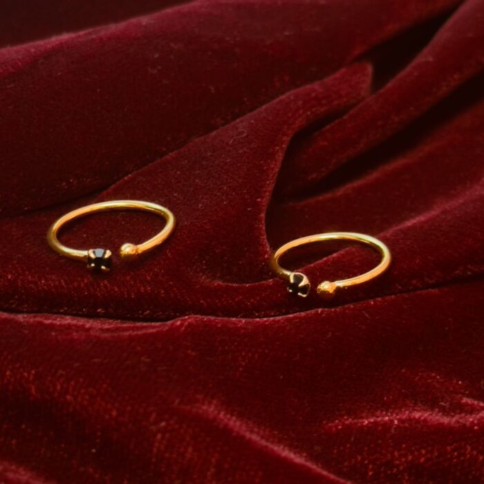 GOLD PLATED BLACK ONE STONE MINCHI (MI006)