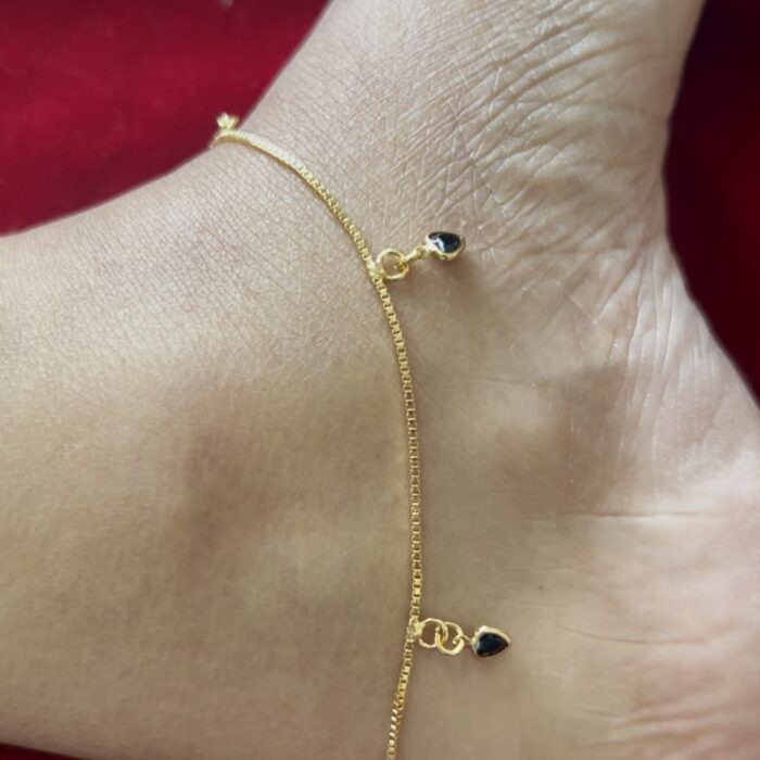 ANKLET  BLACK HEART CHARMS ( ANK021 )