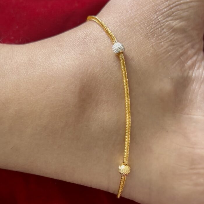 ANKLET  WHITE GOLD THICK (ANK008 )