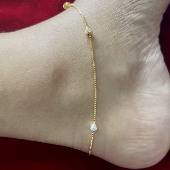 ANKLET  WHITE GOLD THIN (ANK007 )
