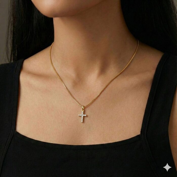 DIAMOND CROSS(18 INCHES CHAIN WITH CROSS)