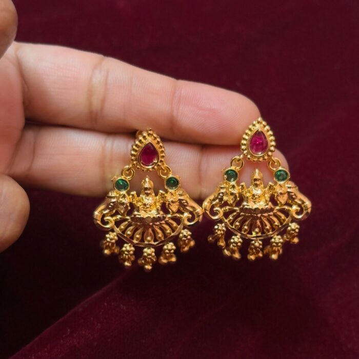 PREMIUM GOLD PLATED LAKSHMI EARRINGS PRES001