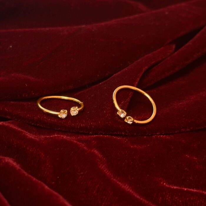 GOLD PLATED WHITE 2 STONE MINCHI (MI004)