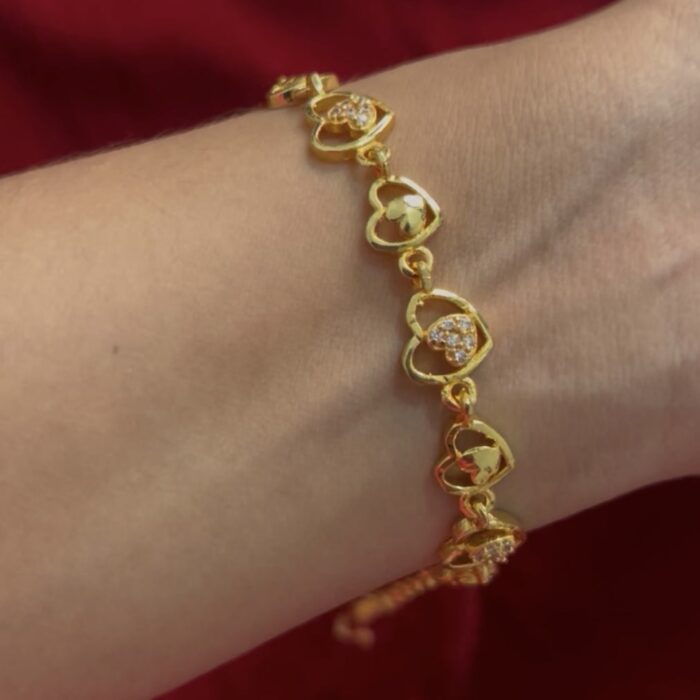 PREMIUM GOLD PLATED AD BRACELET LOVE INSIDE LOVE (BR018)