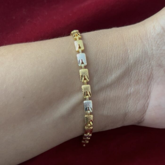 WHITE GOLD RECTANGLE LOCK(BR026)