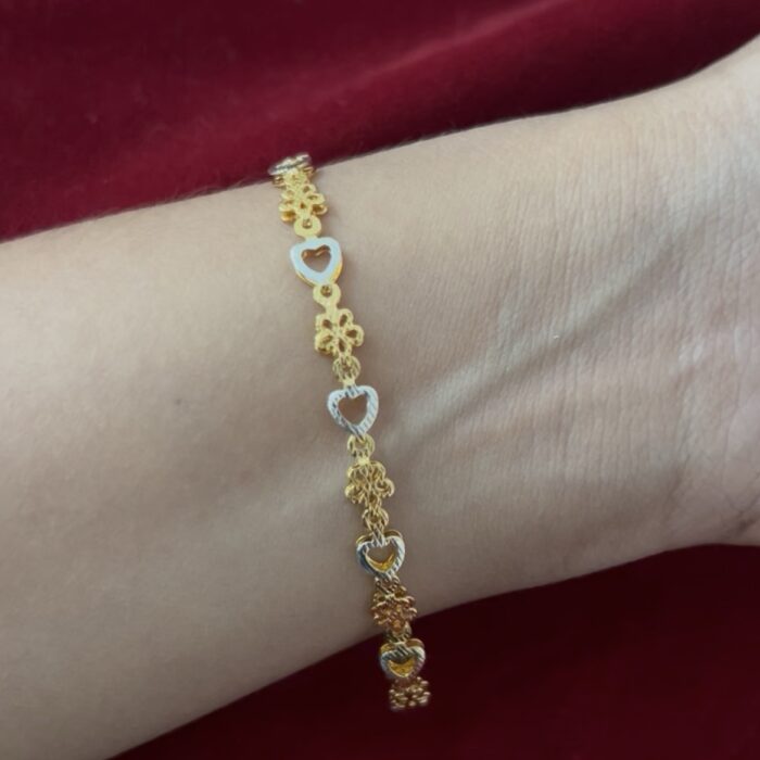 WHITE GOLD LOVE AND FLOWER FLOWER(BR024)