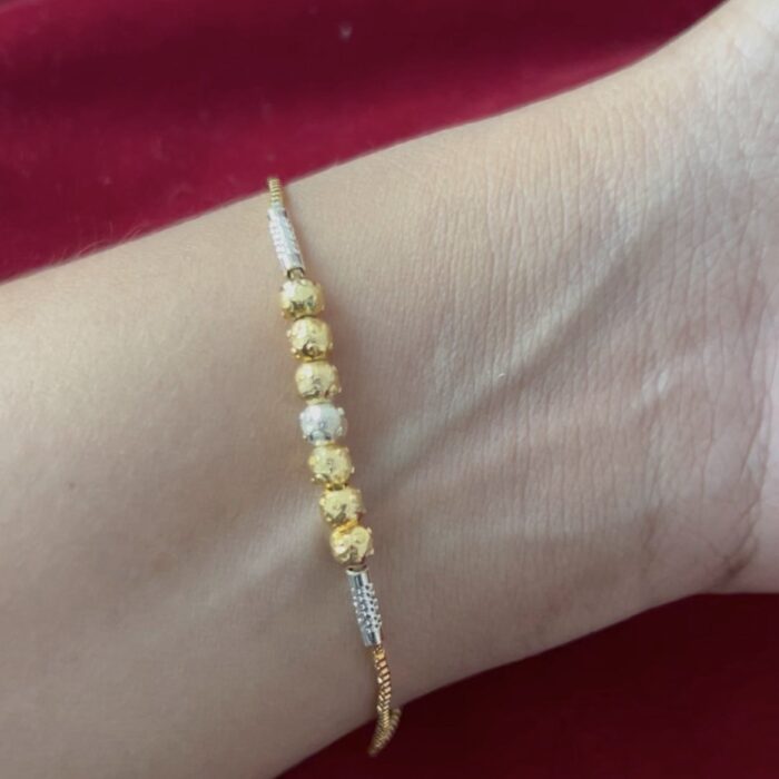 WHITE GOLD BALLS BRACELET (BR025)