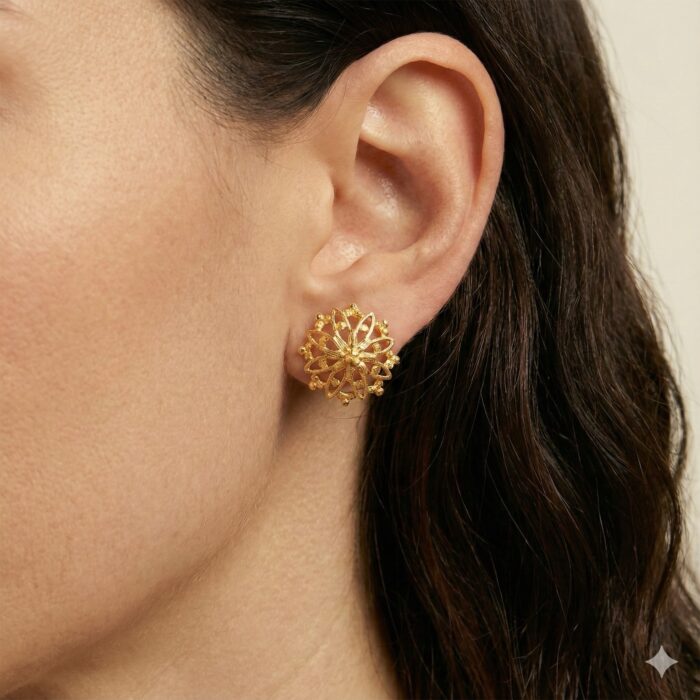 1 Gold Plated Flower Stud  (GSTD001)