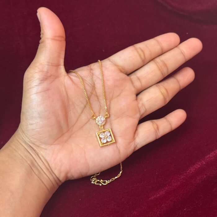 18 INCHES AD STONE SQUARE PENDANT (NECK032)