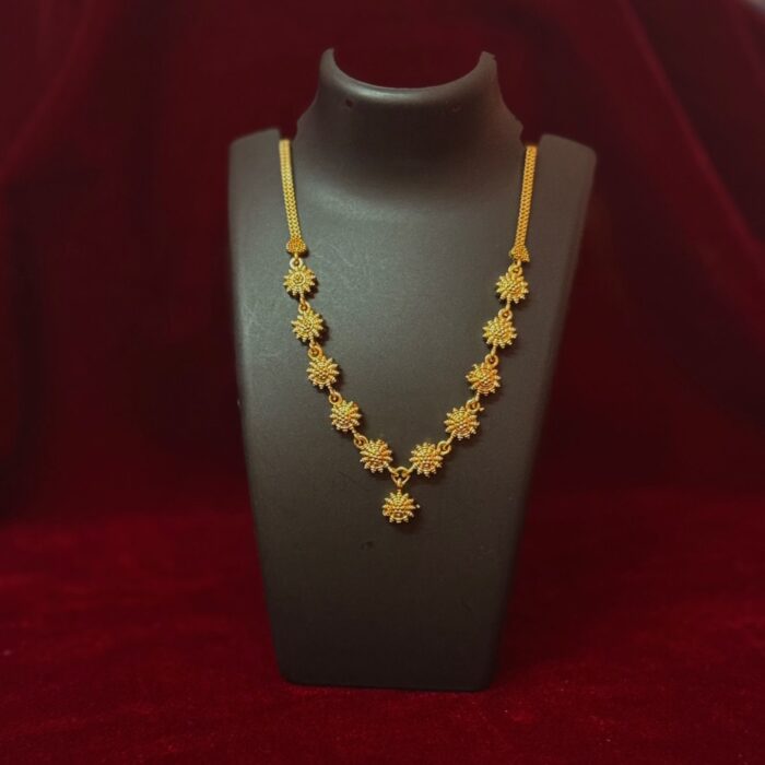 GOLD PLATED 18INCHS FULL FLOWER NECKLACE (NECK034)