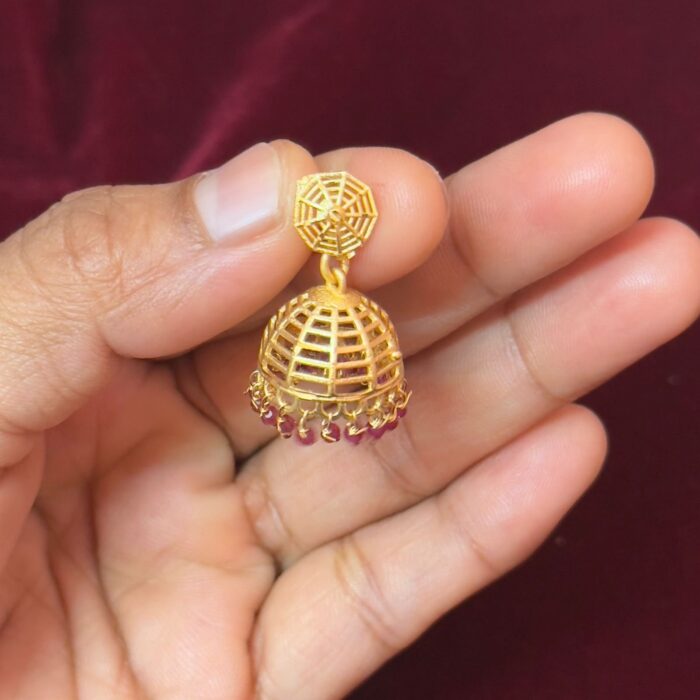 JK015 GOLD PLATED PINK BEADS JUMKHA