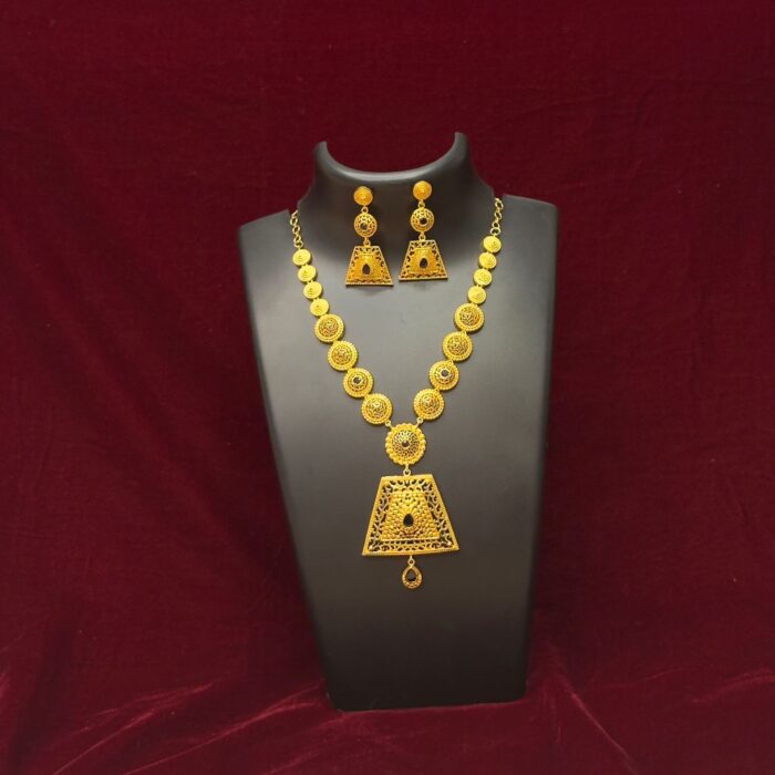 Turkish Geometric Heirloom: Gold-Plated Bridal Haar Set TRK003