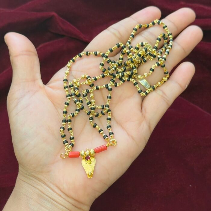 18INCHS DOUBLE LAYER KARIMANI WITH PLAIN THALI MANGALSUTRA (MS003)