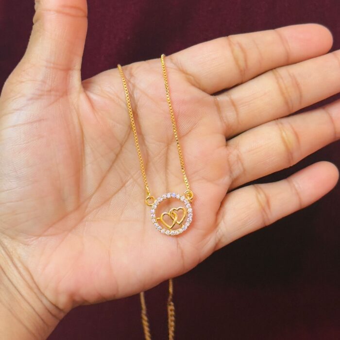 18 INCHES BOX CHAIN WITH LOVE DESIGN  (NECK042)