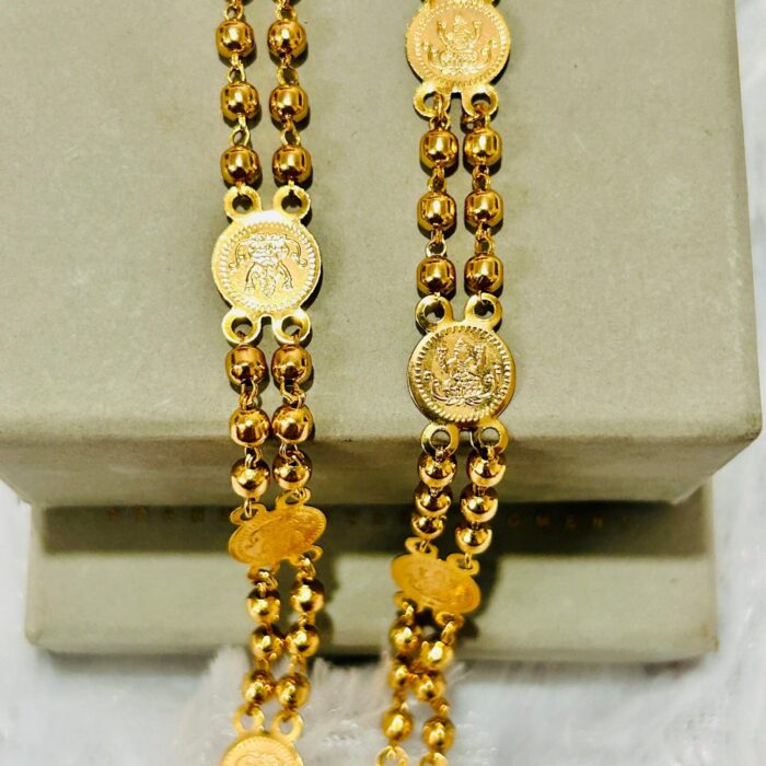 24 INCH GOLDEN DOUBLE  LAYER CHAIN (CH8P034 DESIGN 2) LAKSHMI PANAMALA