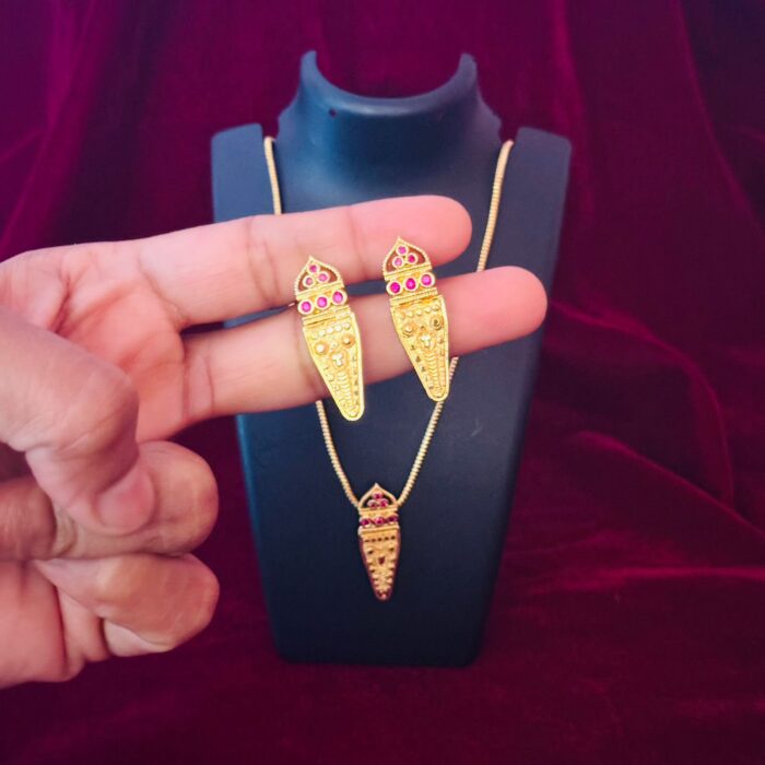 18INCHS GOLD PLATED ELEPHANT FOREHEAD SET(TC022)