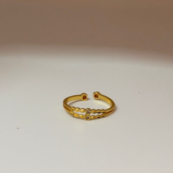ADJUSTABLE RING  STONE WITH DOUBLE LAYER (AR022)