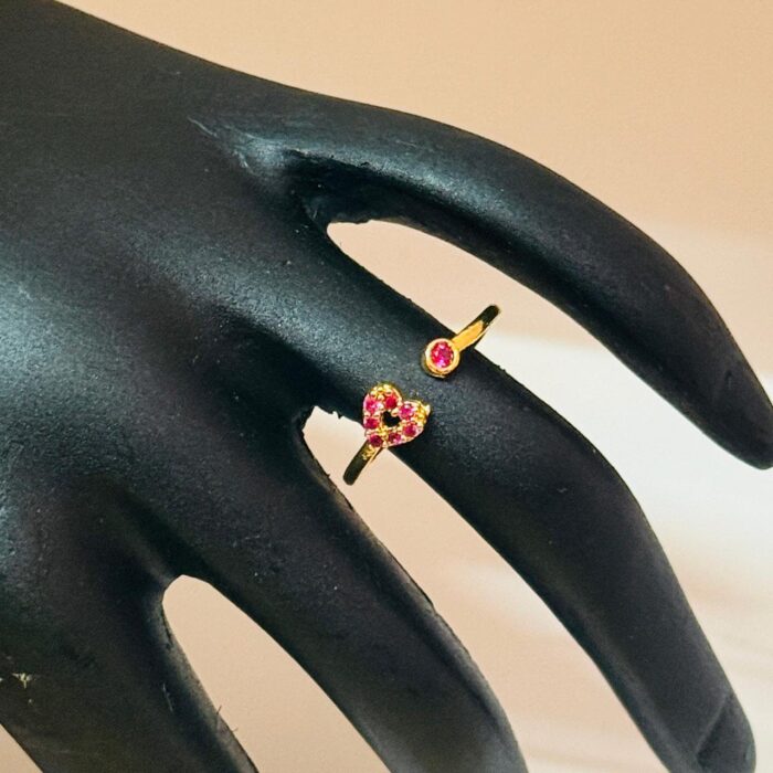 ADJUSTABLE RING FULL RUBY STONE RING (AR023)