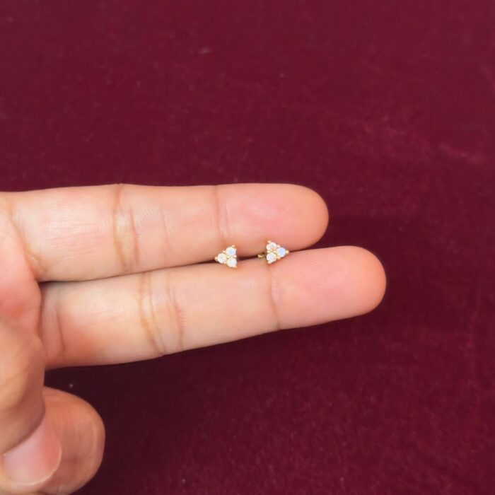 AD STONE GOLD PLATED SECOND STUD (SSD002)