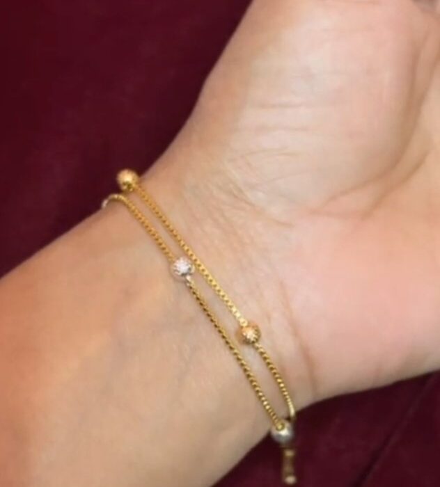 WHITE GOLD DOUBLE LAYER BRACELET (BR029)