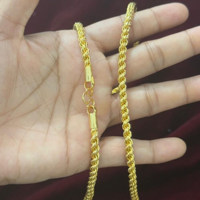 24 INCH  ULTRA PREMIUM GOLD PLATED CHAIN (UPC803) ROPE