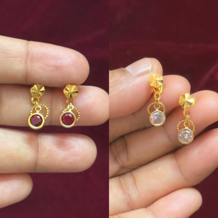 KIDS SEMI PRECIOUS STONE EARRINGS (KD035)