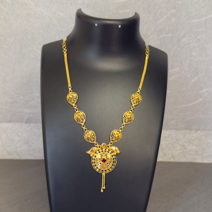 Turkish Geometric Heirloom: Gold-Plated Bridal Haar Set TRK012