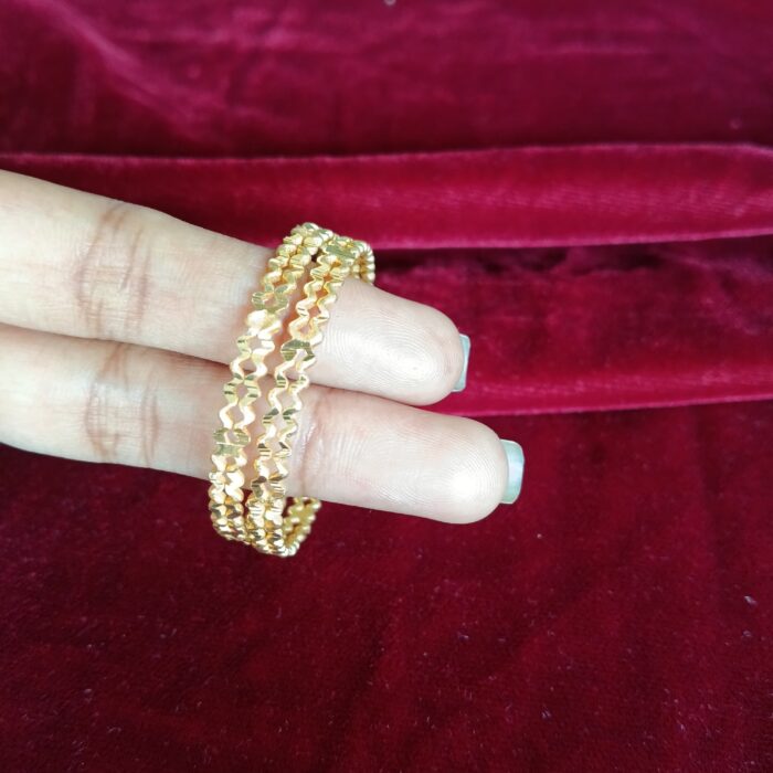 KIDS GOLD PLATE 2 LINE ZIG ZAK (KD059)