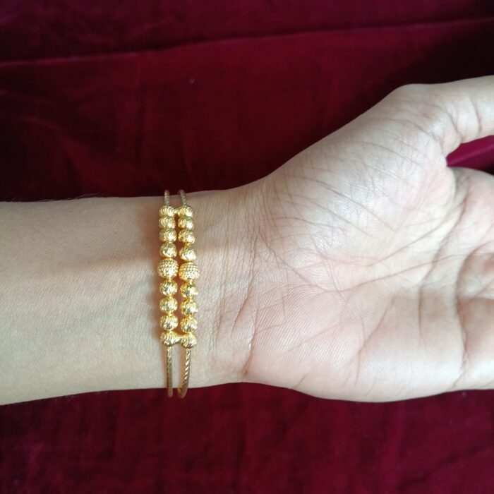 ADJUSTABLE BANGLE DOUBLE LAYER BALL BANGLE (AB018)