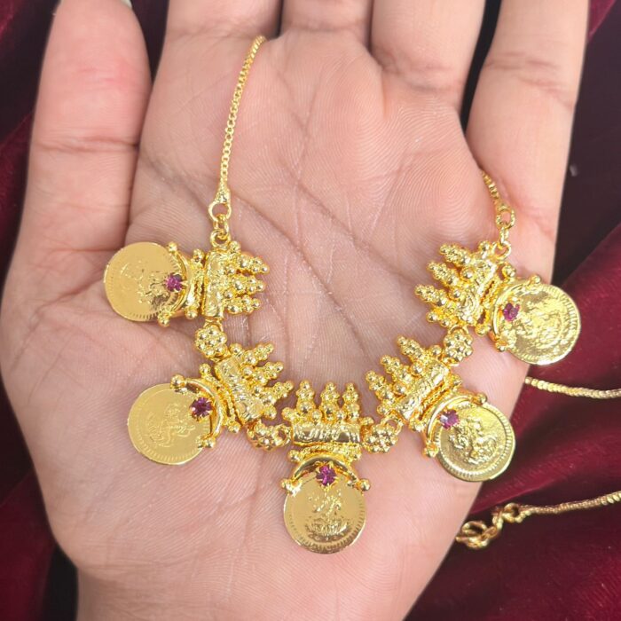 (TC030) GOLD PLATED LAKSHMI COIN NECKLACE