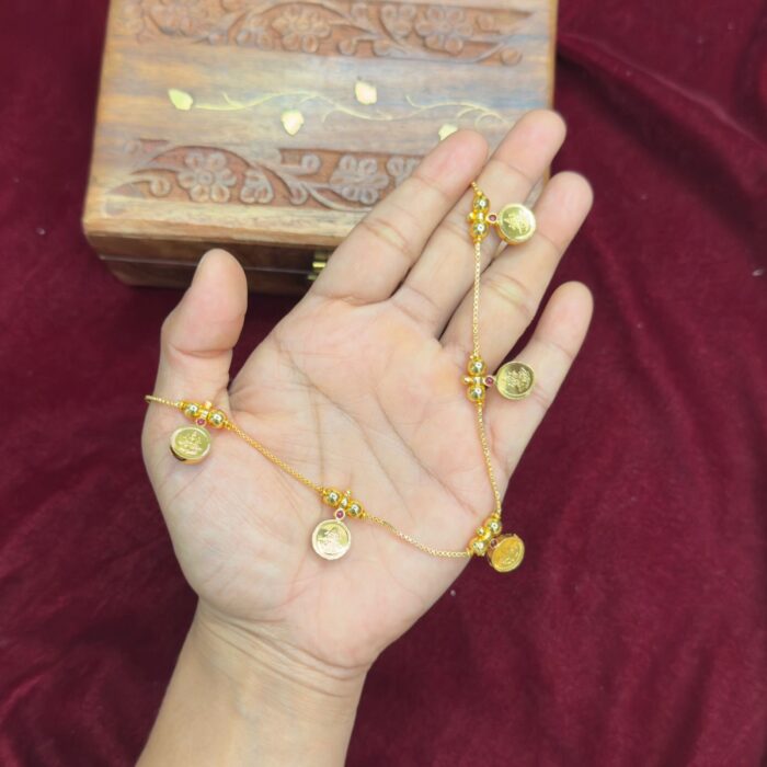 (TC031) GOLD PLATED DOUBLE SIDED  PALAKKA / LAKSHMI NECKLACE