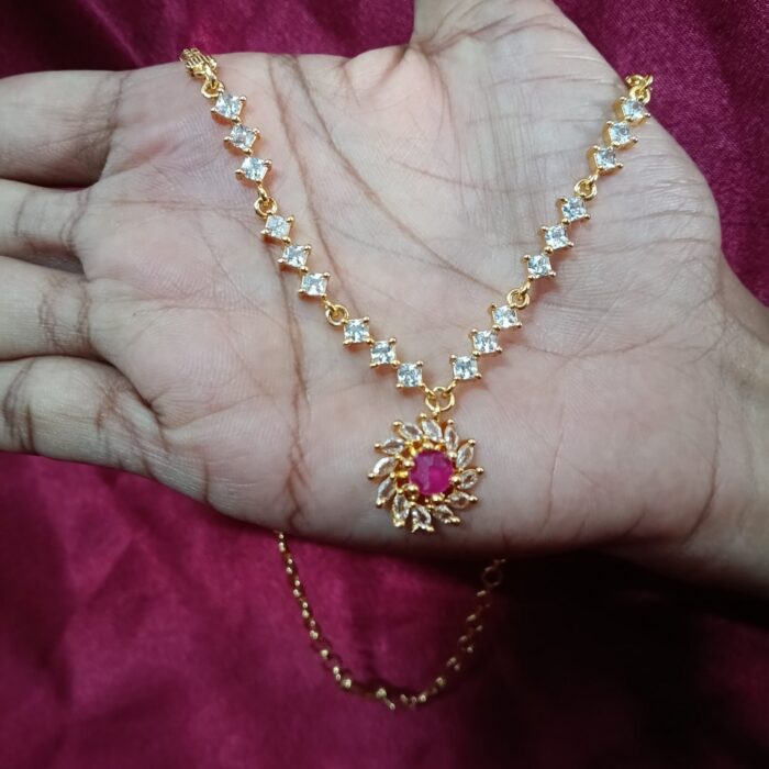 GOLD PLATED 18INCHS AD STONE NECKPIECE (NECK036)