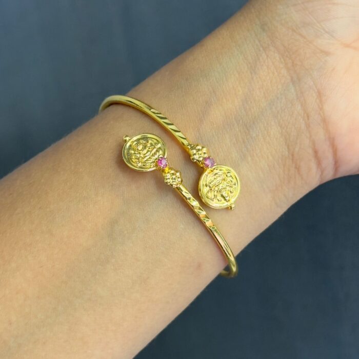 GOLD PLATED ADJUSTABLE LAKSHMI COIN BANGLE (TB004)