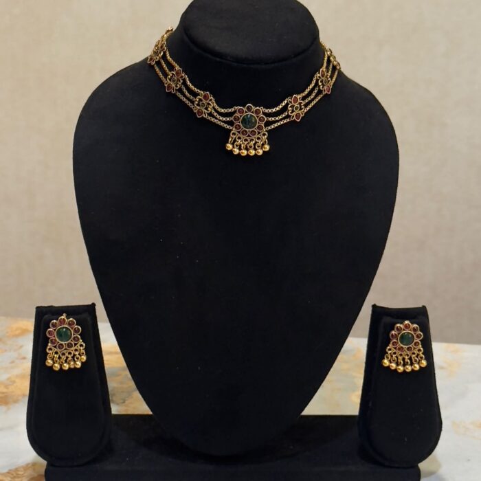 ATQ24 ANTIQUE FLOWER CHOKER