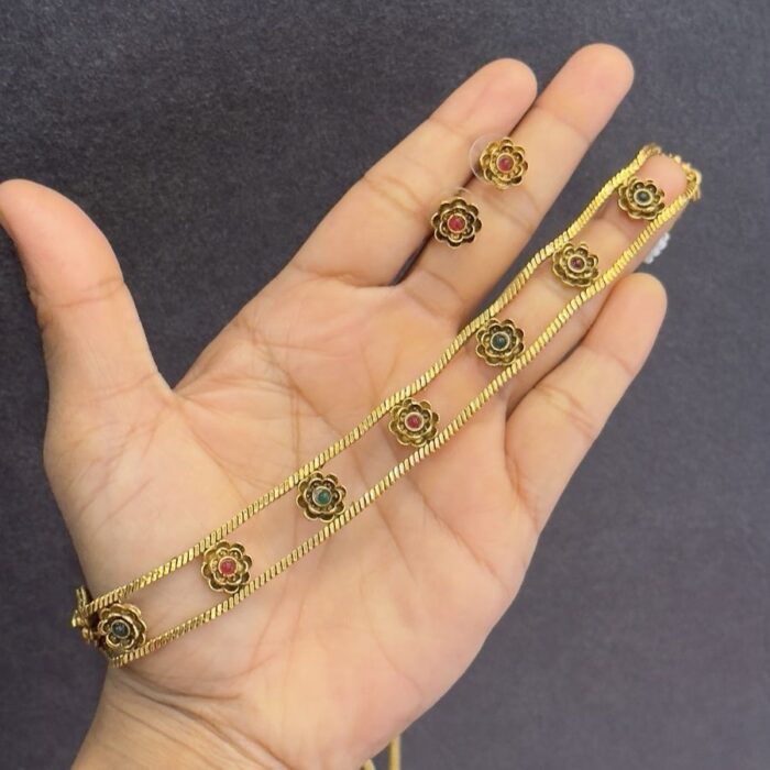 ATQ16 ANTIQUE FLORAL CHOKER