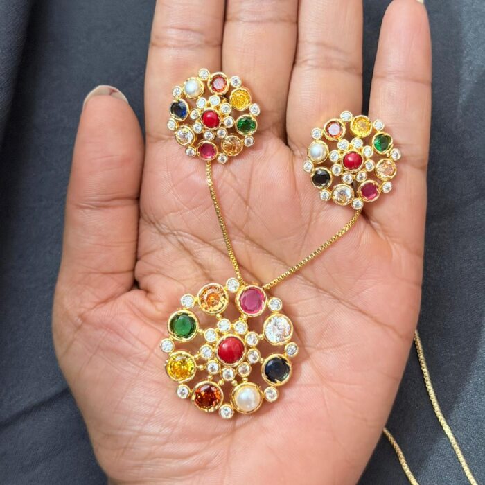 PREMIOUM AD NAVARATNA RADIANCE PENDANT SET COMB 2