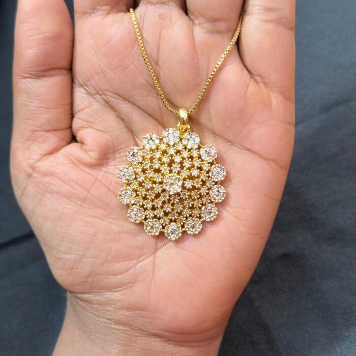 PREMIOUM AD GOLDEN CRYSTEL BLOSSOM PENDANT COMB3