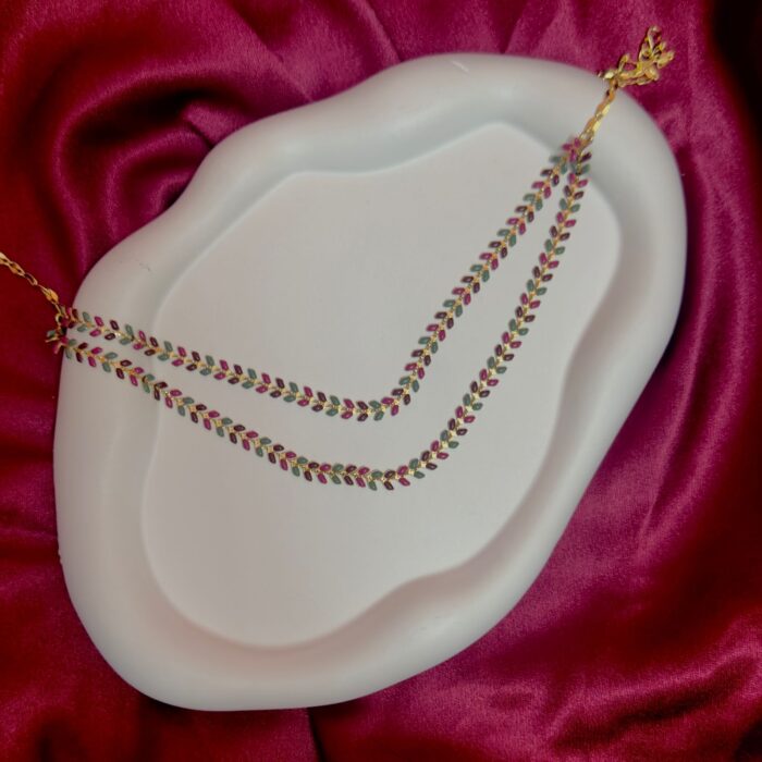 (NECK054) 18INCHS MULTI DOUBLE LAYER NECKLACE