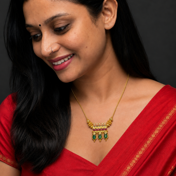 (TC027) GOLD PLATED NAGAPADAM NECKLACE