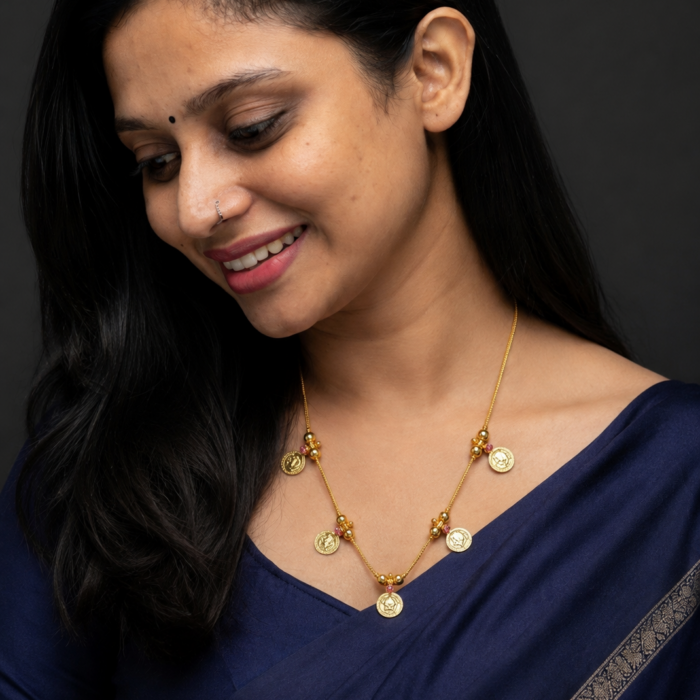 (TC028) GOLD PLATED DISTANT KASHI NECKLACE(HEAD DESIGN)