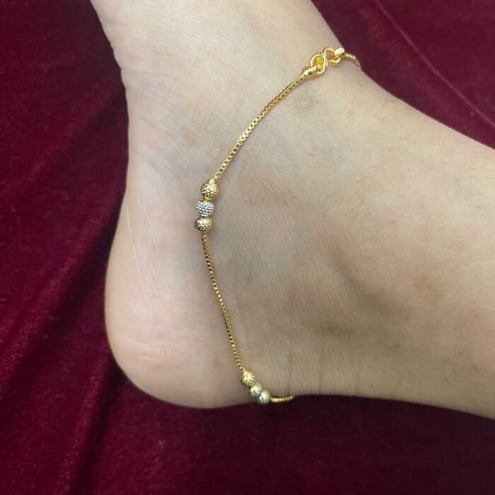 ANKLET WHITE GOLD 3 BALLS (ANK009)