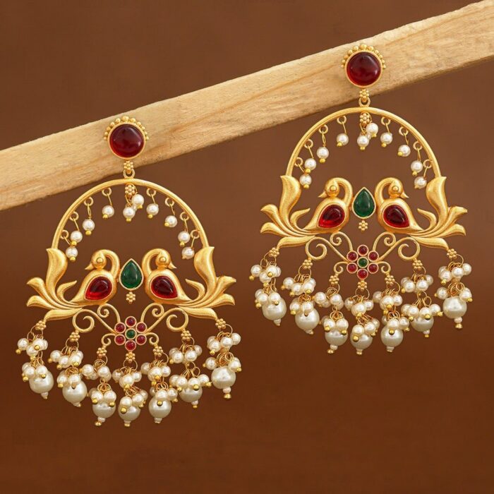 (ATQ JK 54) LOVE BIRDS ANTIQUE EARRING