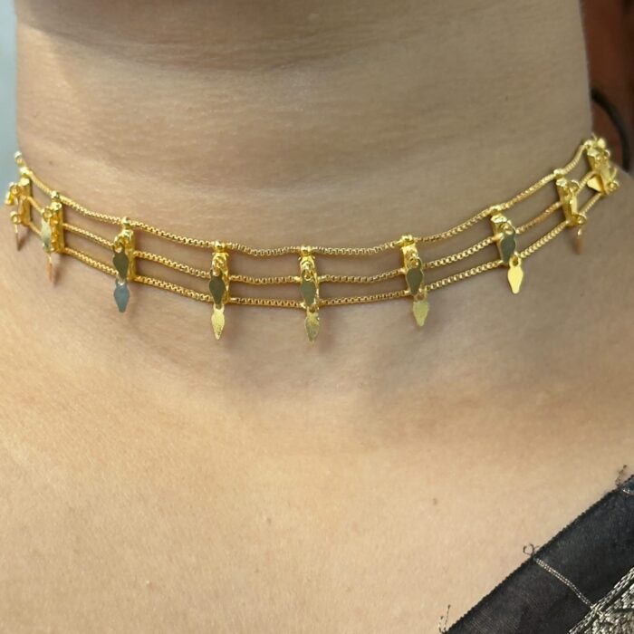 (TC041) GOLD PLATED ELAKKATHALI CHOKER SET